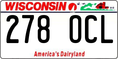 WI license plate 278OCL