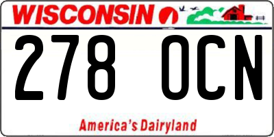 WI license plate 278OCN