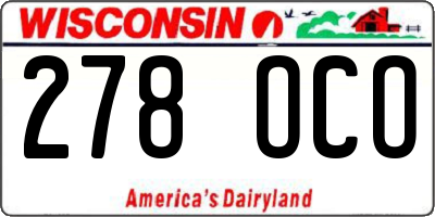WI license plate 278OCO