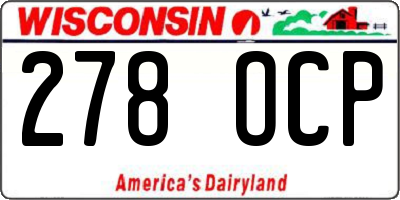 WI license plate 278OCP