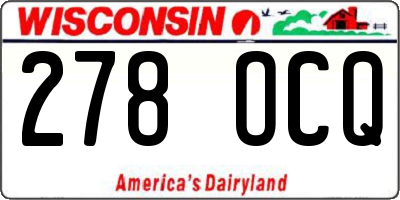 WI license plate 278OCQ