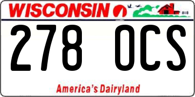 WI license plate 278OCS