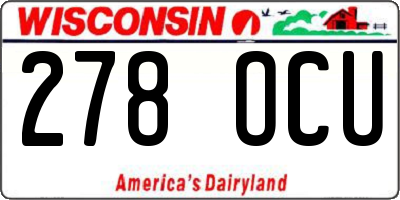 WI license plate 278OCU