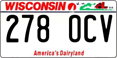 WI license plate 278OCV