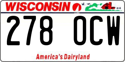 WI license plate 278OCW