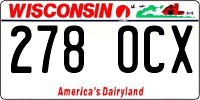 WI license plate 278OCX