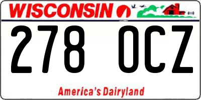 WI license plate 278OCZ