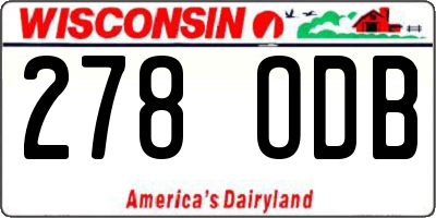 WI license plate 278ODB