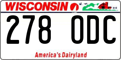 WI license plate 278ODC
