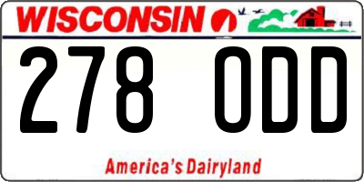 WI license plate 278ODD