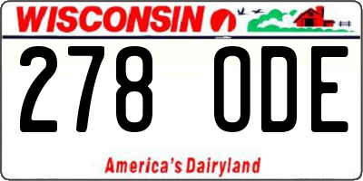 WI license plate 278ODE