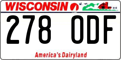 WI license plate 278ODF