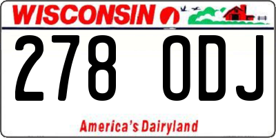WI license plate 278ODJ
