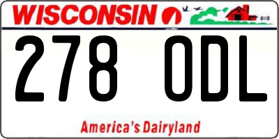 WI license plate 278ODL