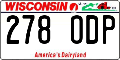 WI license plate 278ODP