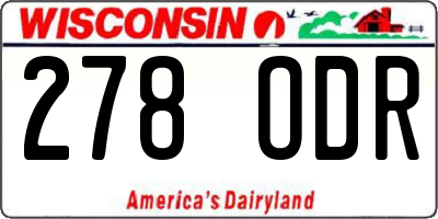 WI license plate 278ODR
