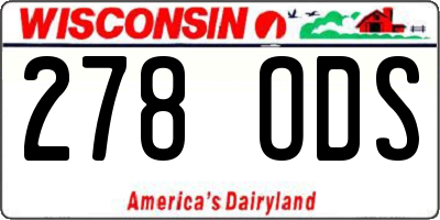 WI license plate 278ODS