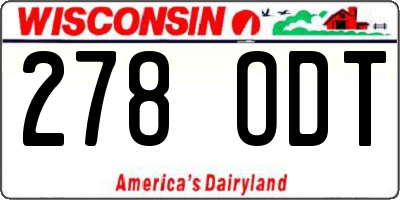 WI license plate 278ODT