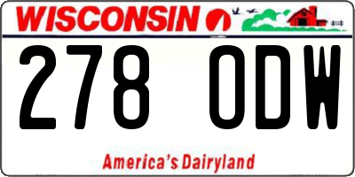WI license plate 278ODW