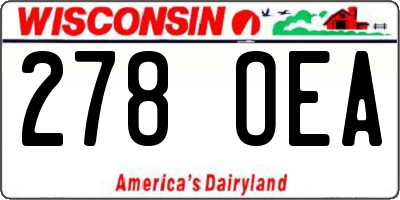 WI license plate 278OEA
