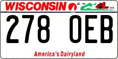 WI license plate 278OEB