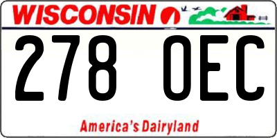 WI license plate 278OEC