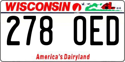 WI license plate 278OED