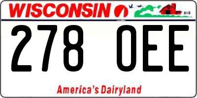 WI license plate 278OEE