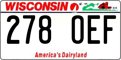 WI license plate 278OEF