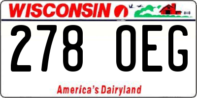 WI license plate 278OEG
