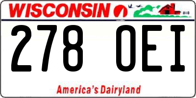 WI license plate 278OEI