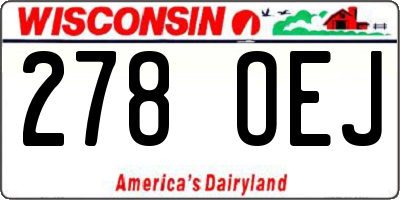 WI license plate 278OEJ