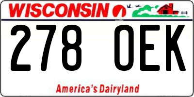 WI license plate 278OEK