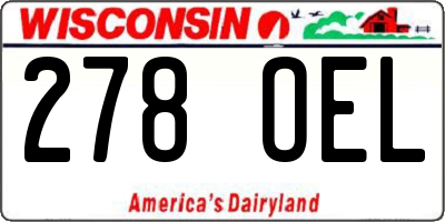 WI license plate 278OEL