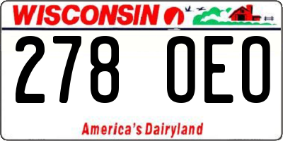 WI license plate 278OEO