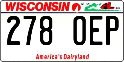WI license plate 278OEP