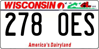 WI license plate 278OES