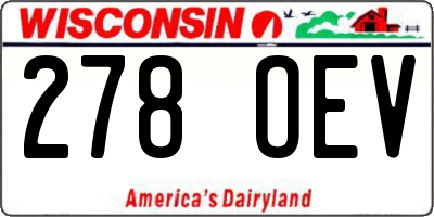WI license plate 278OEV