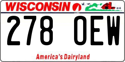 WI license plate 278OEW