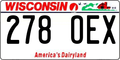 WI license plate 278OEX