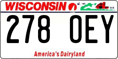 WI license plate 278OEY