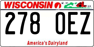 WI license plate 278OEZ