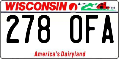 WI license plate 278OFA