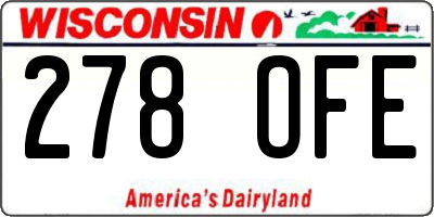 WI license plate 278OFE