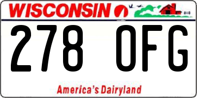 WI license plate 278OFG