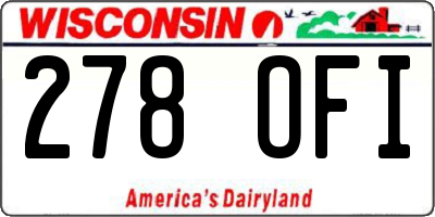 WI license plate 278OFI