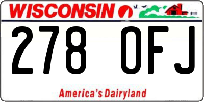 WI license plate 278OFJ