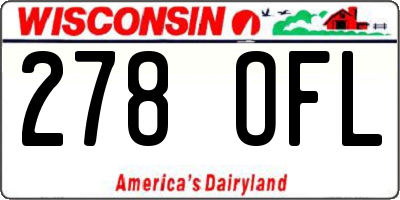 WI license plate 278OFL