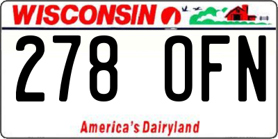 WI license plate 278OFN