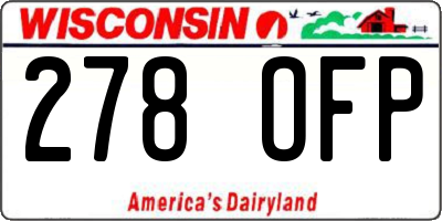 WI license plate 278OFP
